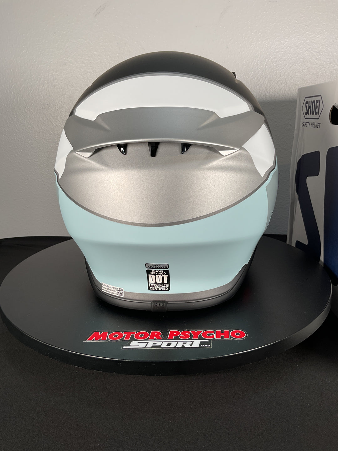 Shoei RF-1400 Yonder Helmet - TC-2 Black/Light Blue/Silver/White - Size Large - Used Like New