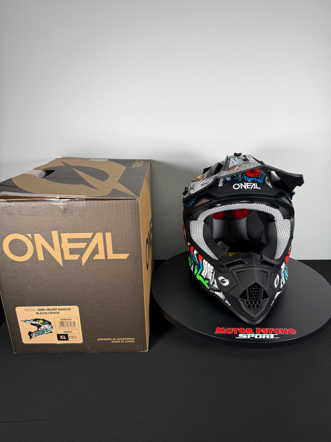O'Neal 2 SRS Rancid V.24 Helmet Black/White - Size XL - OPEN BOX