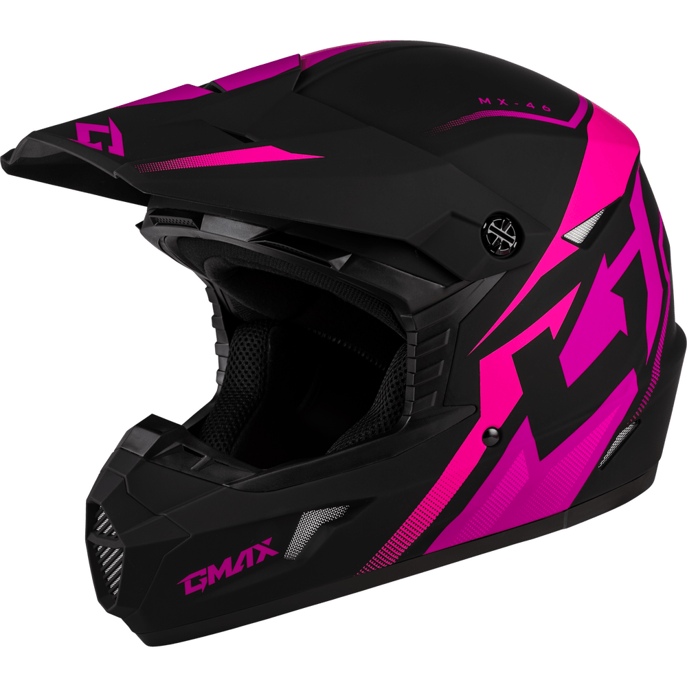 Gmax MX-46 Compound Helmet Matte Black/Pink - Motor Psycho Sport
