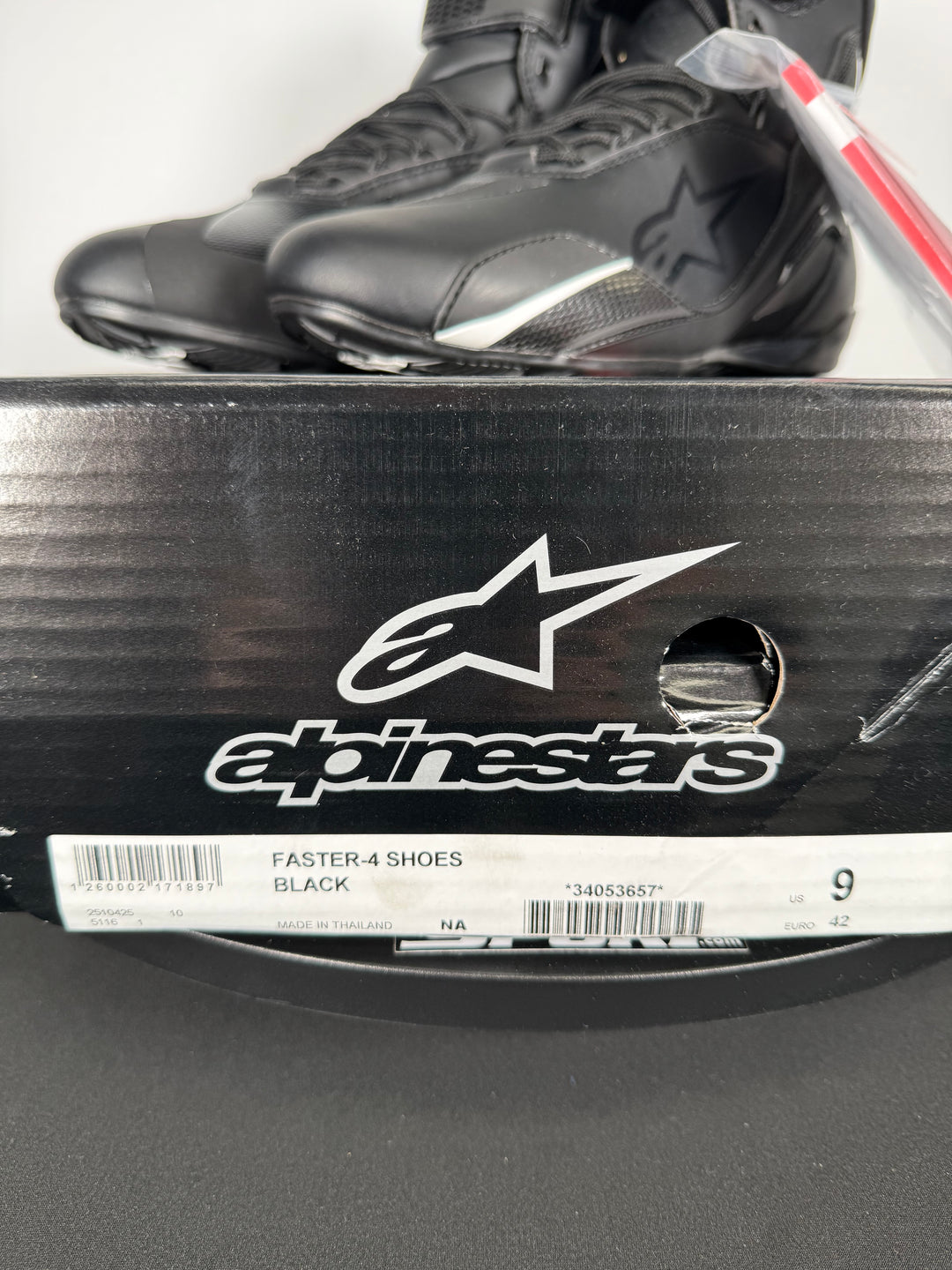 Alpinestars Faster-4 Shoes - Black - Size EU 42 / US 9 - OPEN BOX - FINAL SALE / NO RETURNS