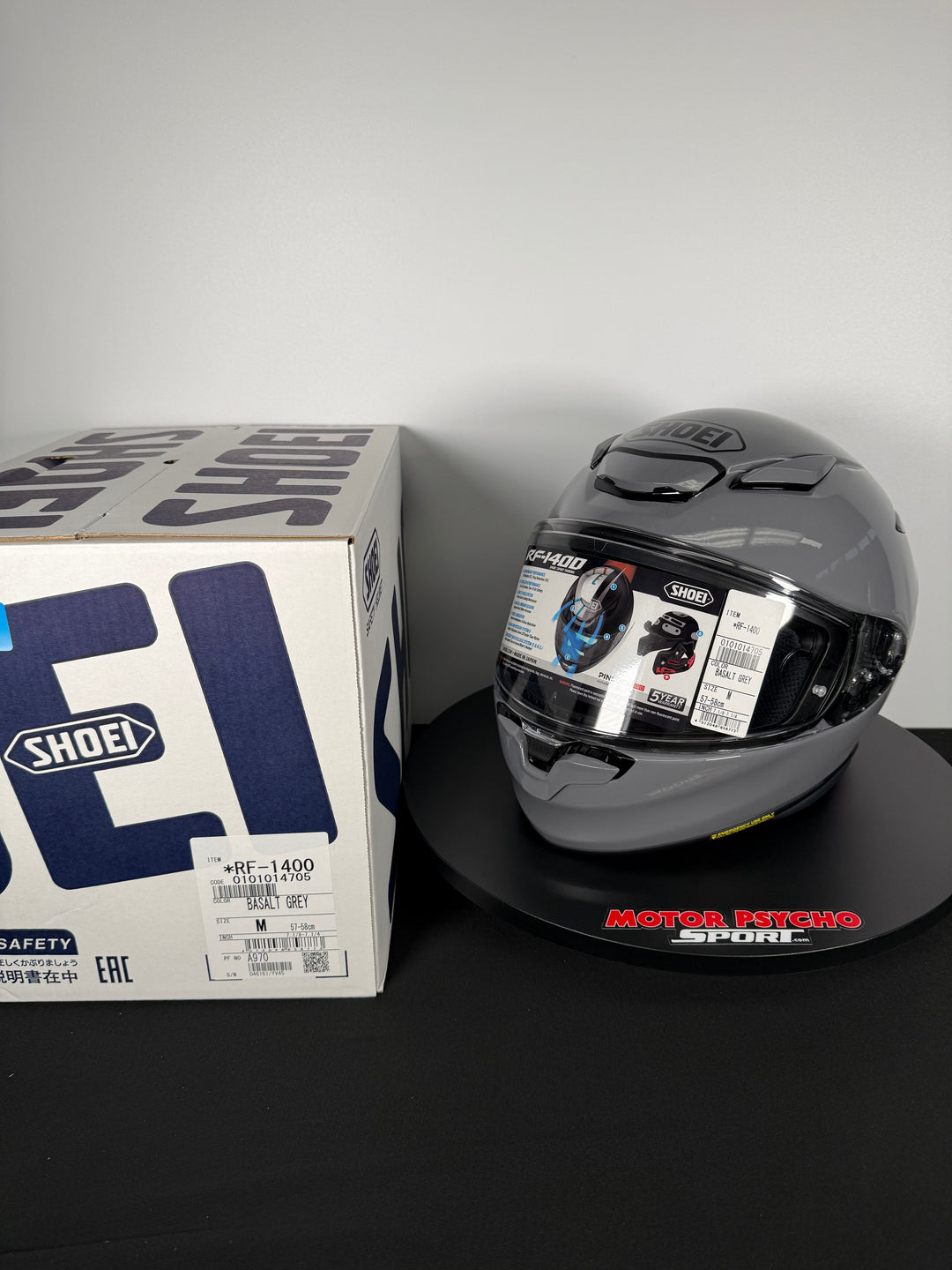 Shoei RF-1400 Helmet - Gloss Basalt Gray - Size M - USED / OPEN BOX - FINAL SALE / NO RETURNS