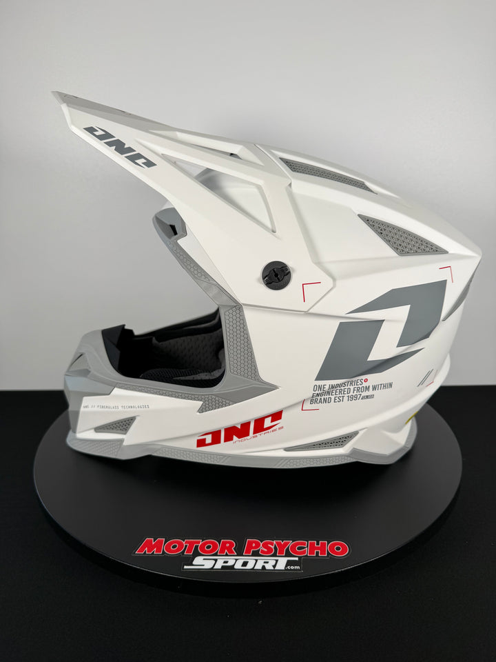 One Industries X-297 HELMET - FOCUS WHITE/GRAY - Size XL - OPEN BOX