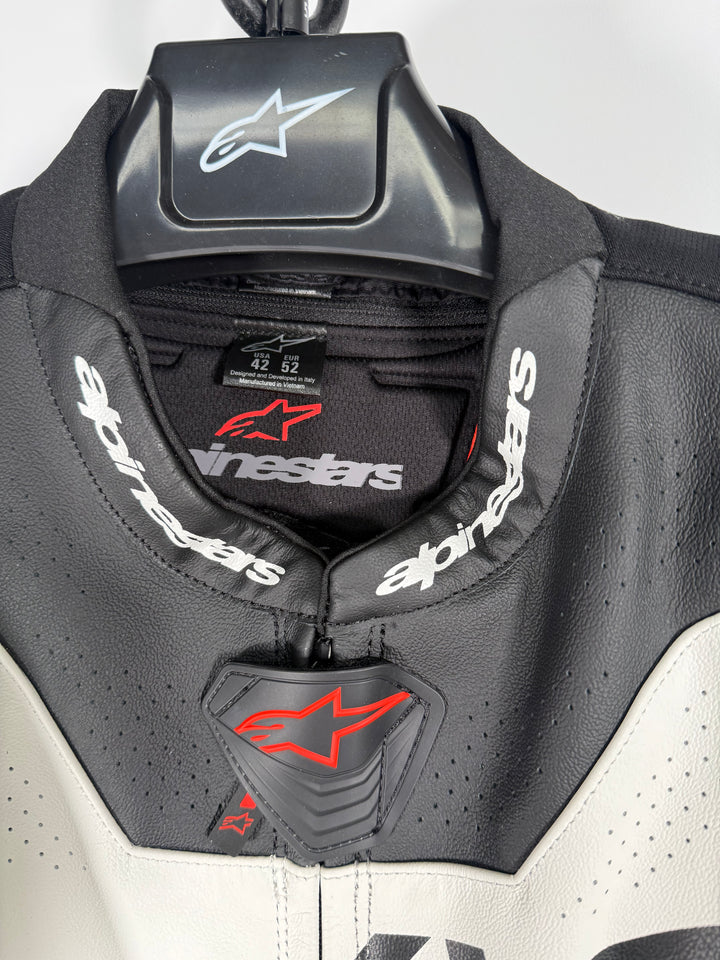 Alpinestars GP Plus V4 Sprint 1 Piece Leather Suit - Fluo/Mid Red/White - Size Euro 52 - OPEN BOX