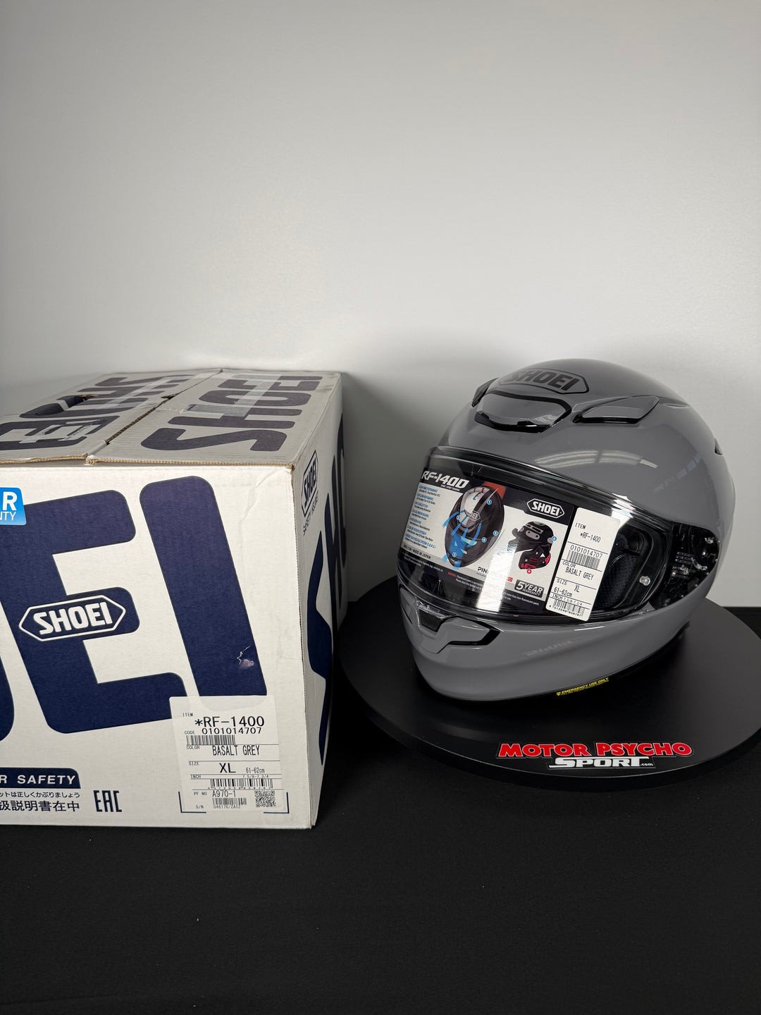 Shoei RF-1400 Helmet - Gloss Basalt Gray - Size XL - USED / OPEN BOX - FINAL SALE / NO RETURNS