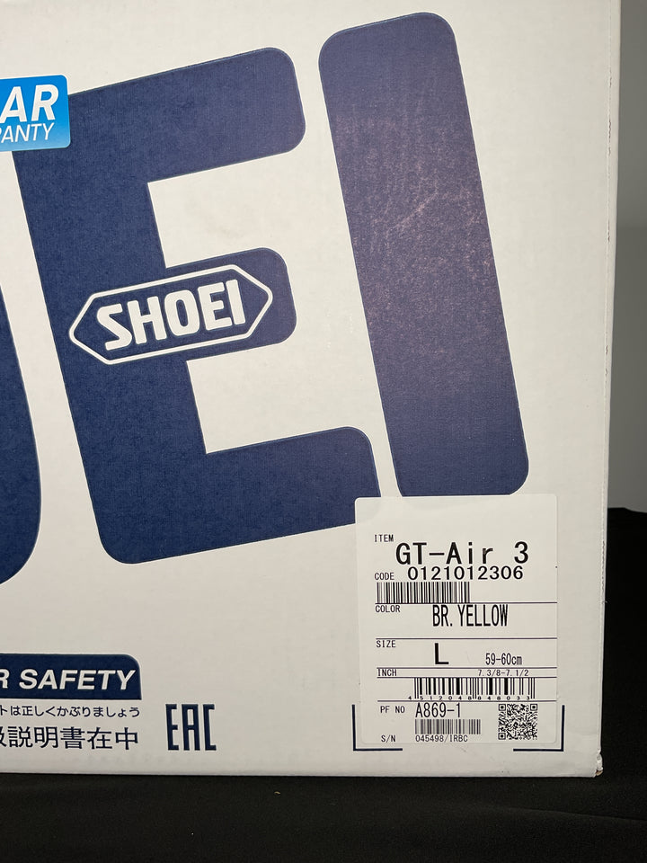 Shoei GT-Air 3 Helmet - Brilliant Yellow - Size L - Used Open Box