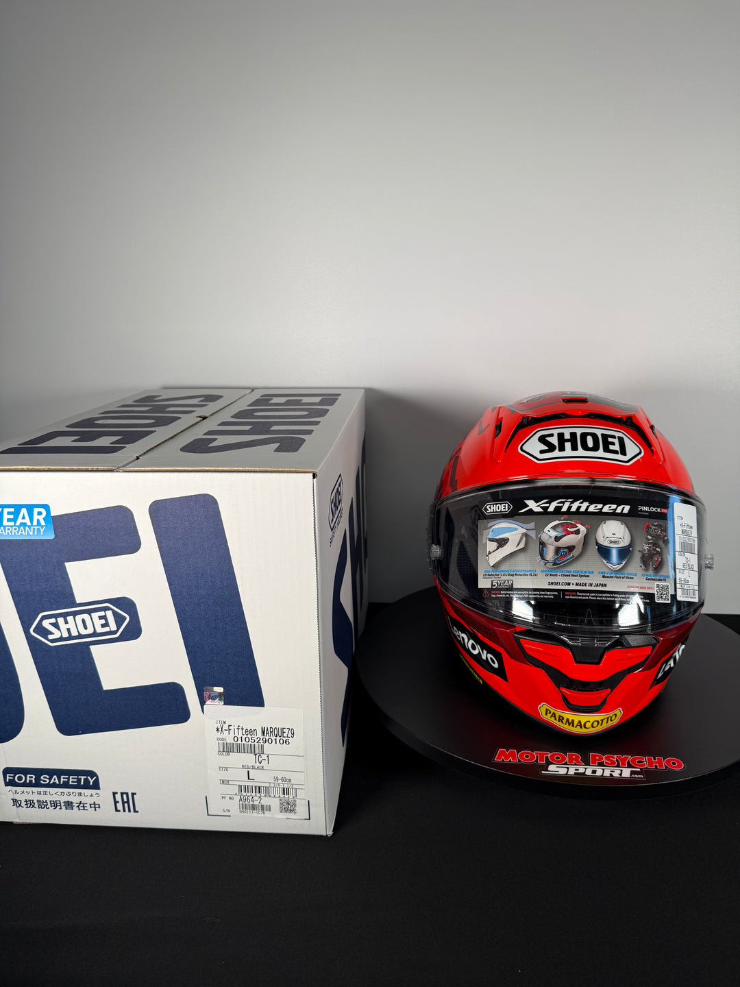 Shoei X-15 M. Marques 9 Helmet - TC-1 - Size L - USED / OPEN BOX