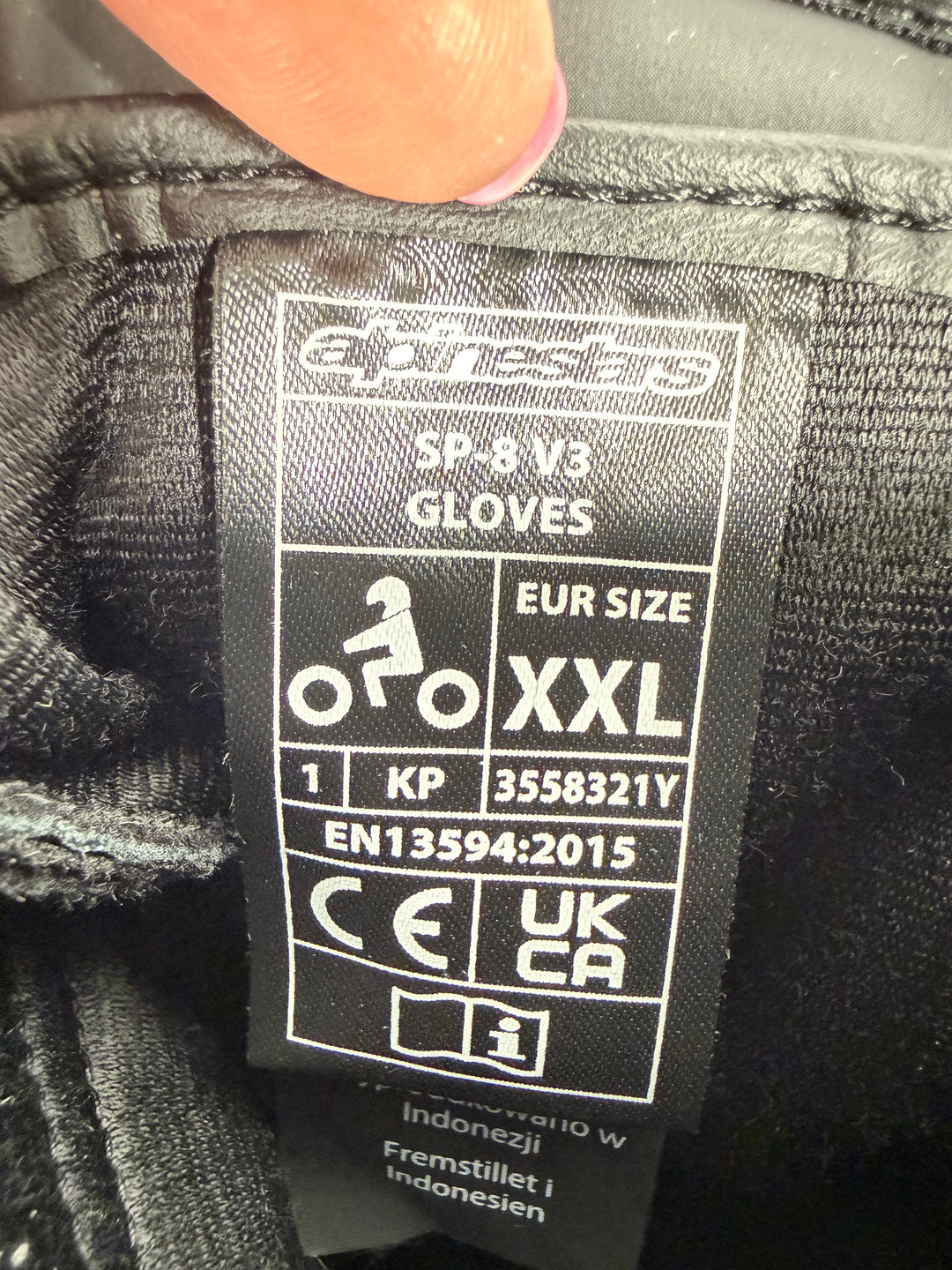 ALPINESTARS SP-8 V3 LEATHER GLOVES - BLACK - Size XXL - OPEN BOX - FINAL SALE / NO RETURNS