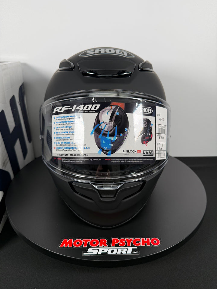 Shoei RF-1400 Helmet - Matte Black - Size Medium - Used / LIKE NEW