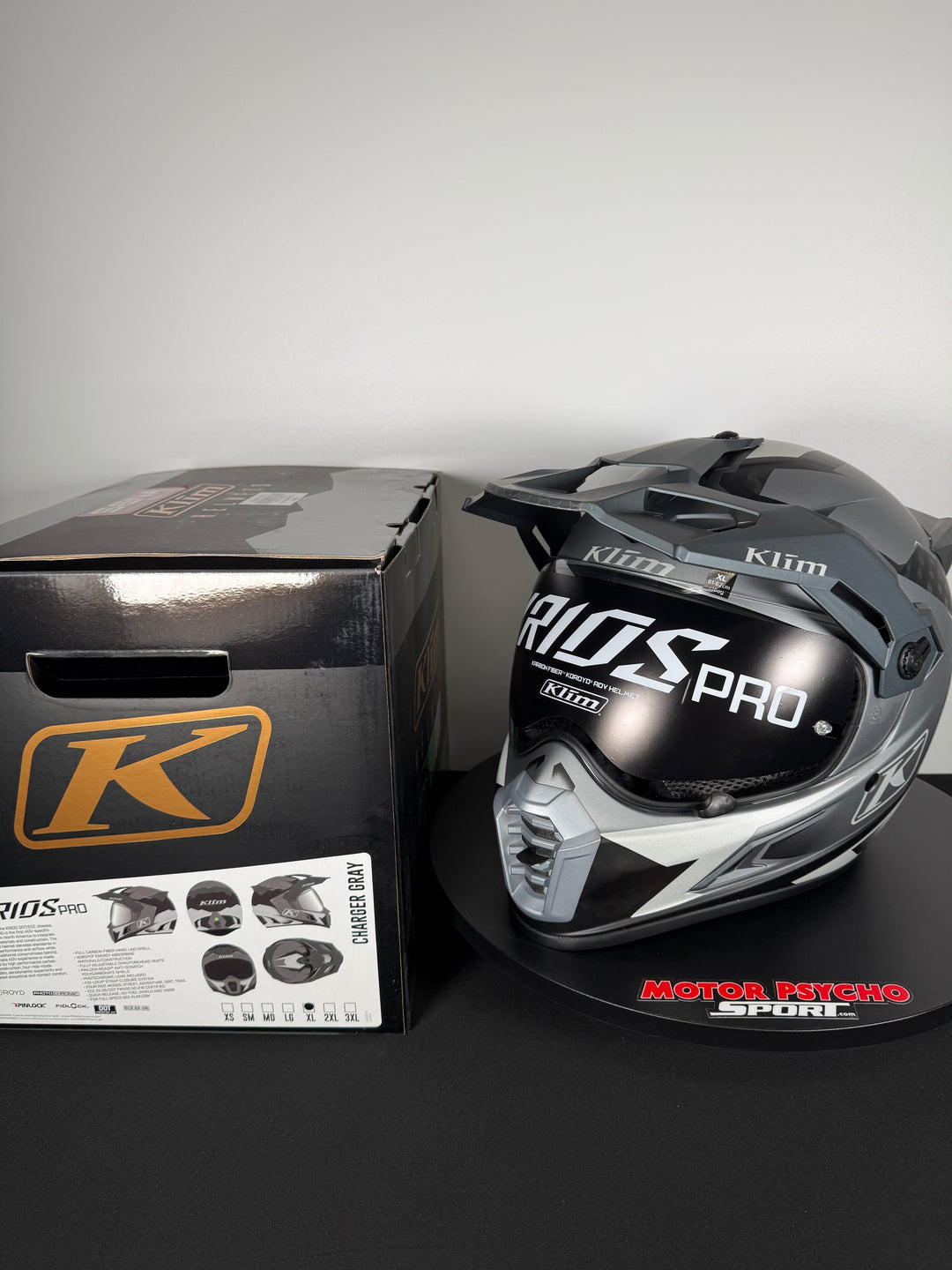 KLIM NEW KRIOS PRO HELMET ECE/DOT-CHARGER GRAY - Size XL - OPEN BOX - FINAL SALE / NO RETURNS