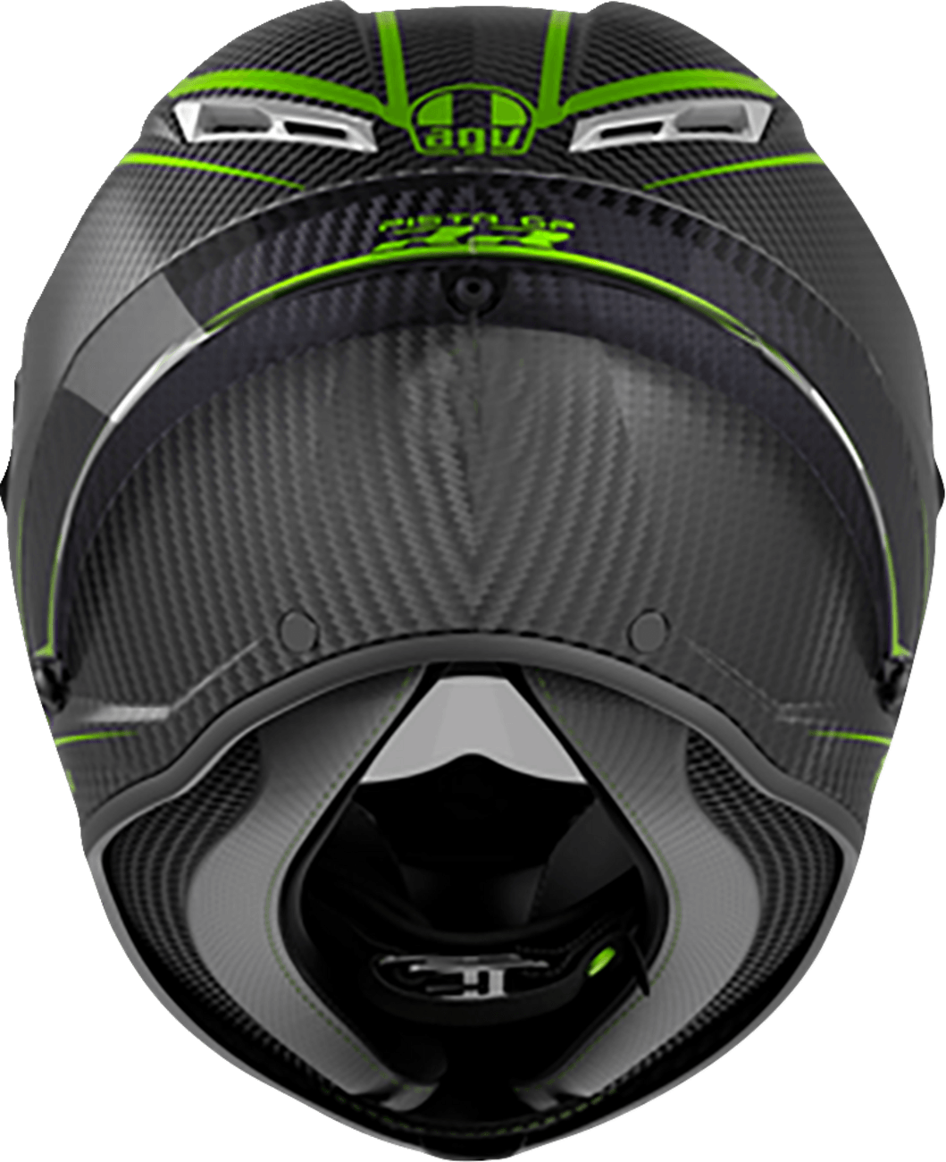 black and lime green motorcycle helmet AGV Pista GP RR Performante Carbon/Lime Helmet XL