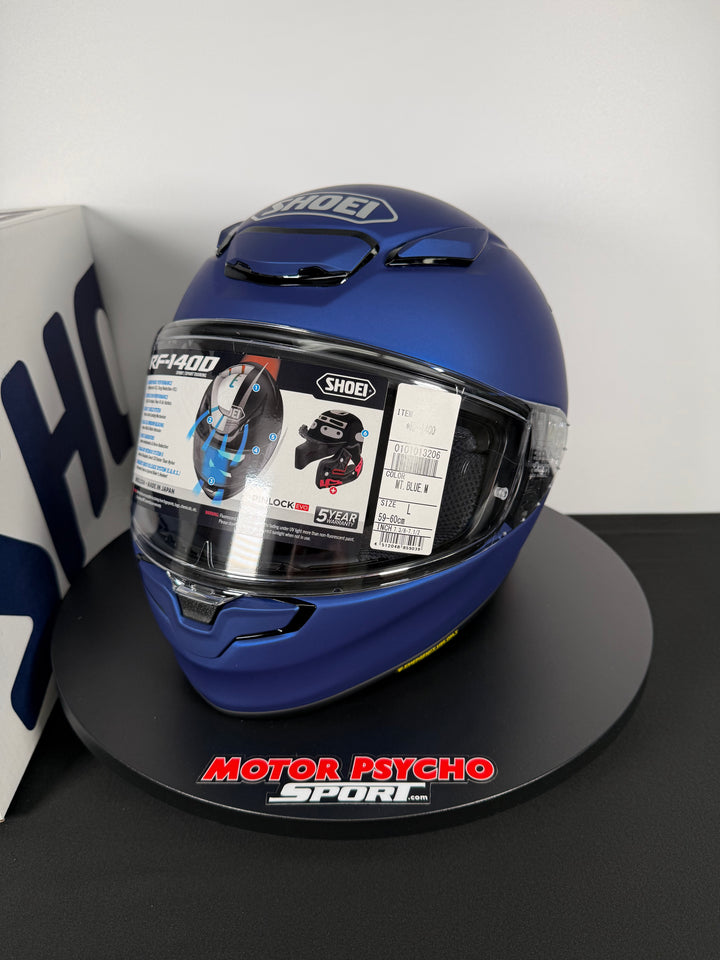 Shoei RF-1400 Helmet - Matte Blue - Size Large - USED / OPEN BOX