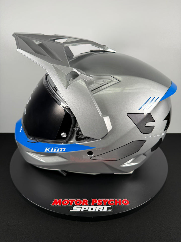 Klim X1 ALPHA HELMET ECE/DOT-GLOSS CONCEPT HIGH-RISE - ELECTRIC BLUE LEMONADE - Size 2XL - OPEN BOX