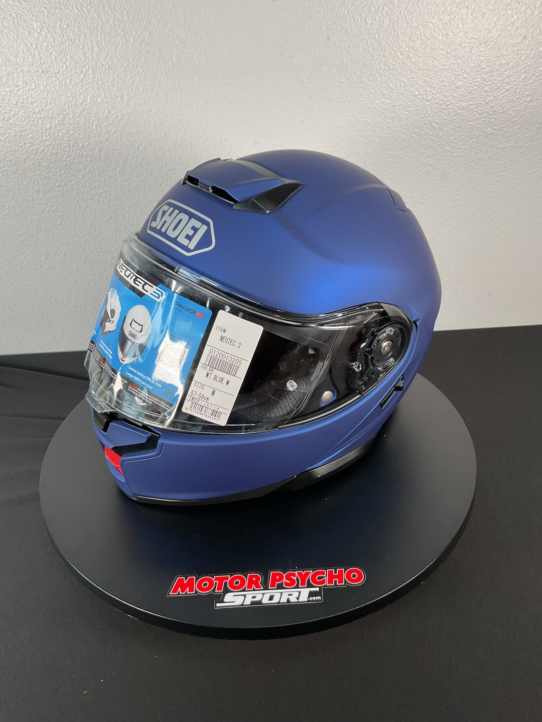 Shoei Neotec 3 Modular Helmet - Matte Blue Metallic - Size Medium - USED / OPEN BOX