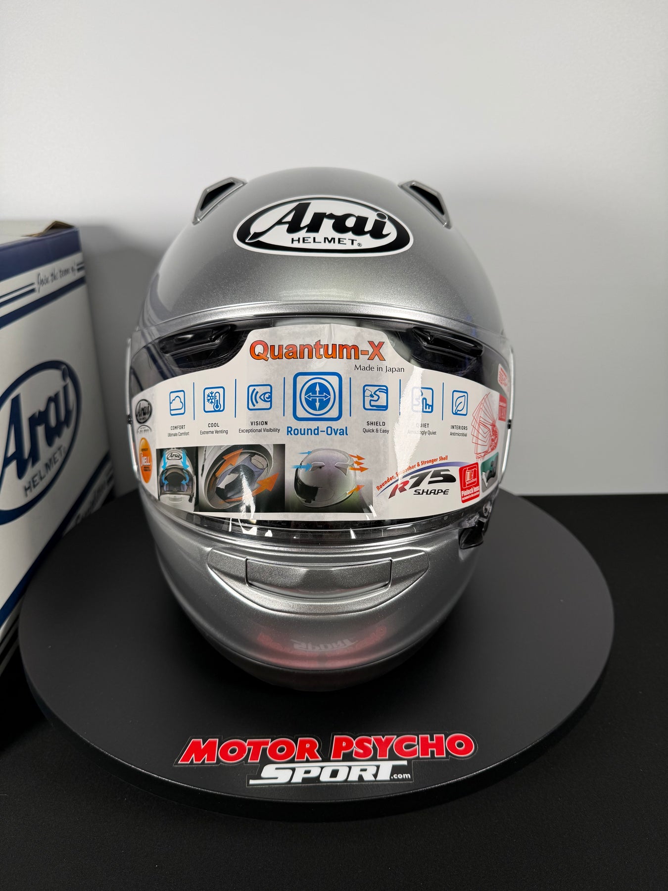 Arai Quantum-X Aluminum Silver Helmet Large