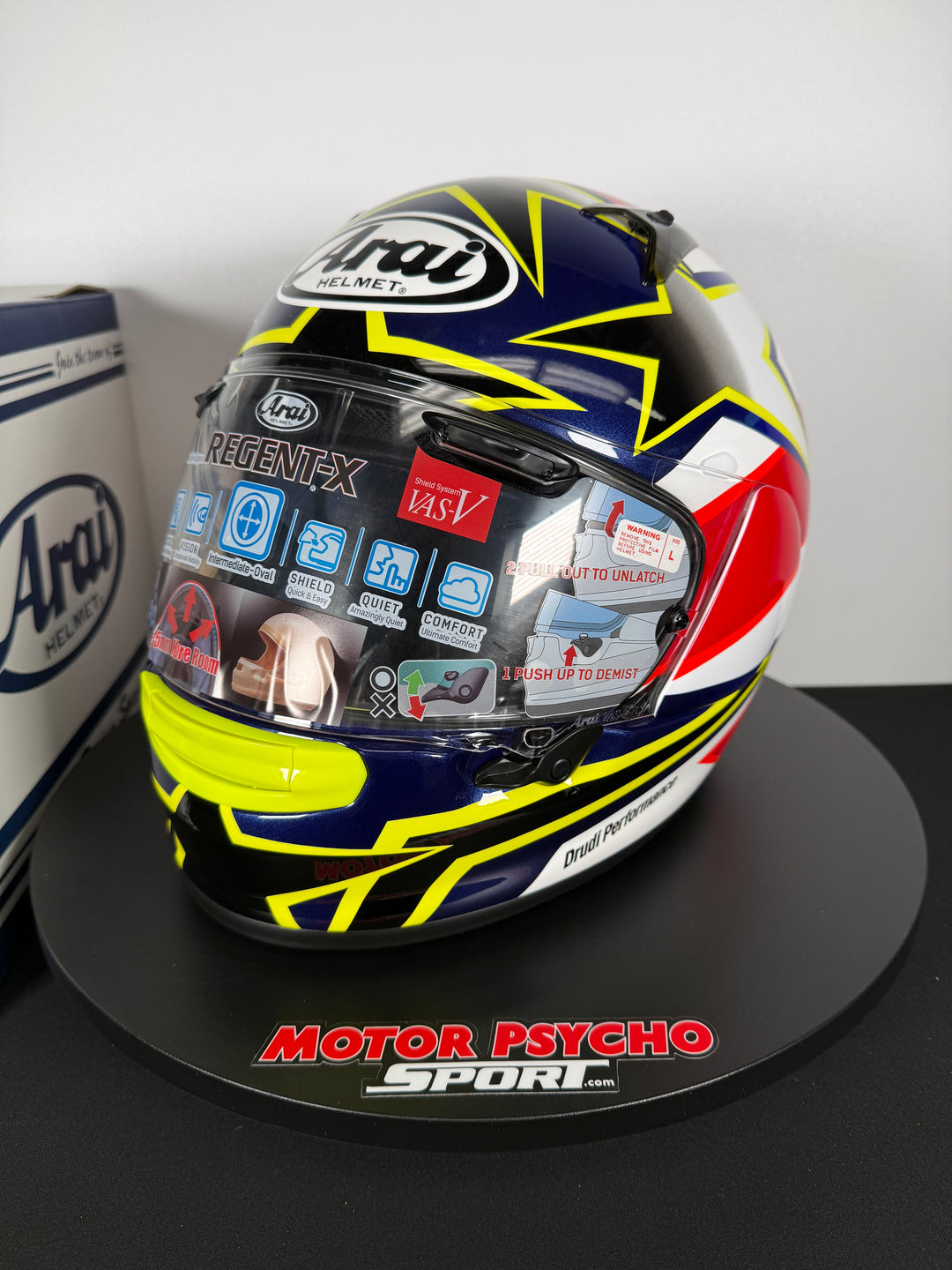 Arai Regent-X Helmet - Stars & Stripes Yellow - Size Large - OPEN BOX - FINAL SALE / NO RETURNS