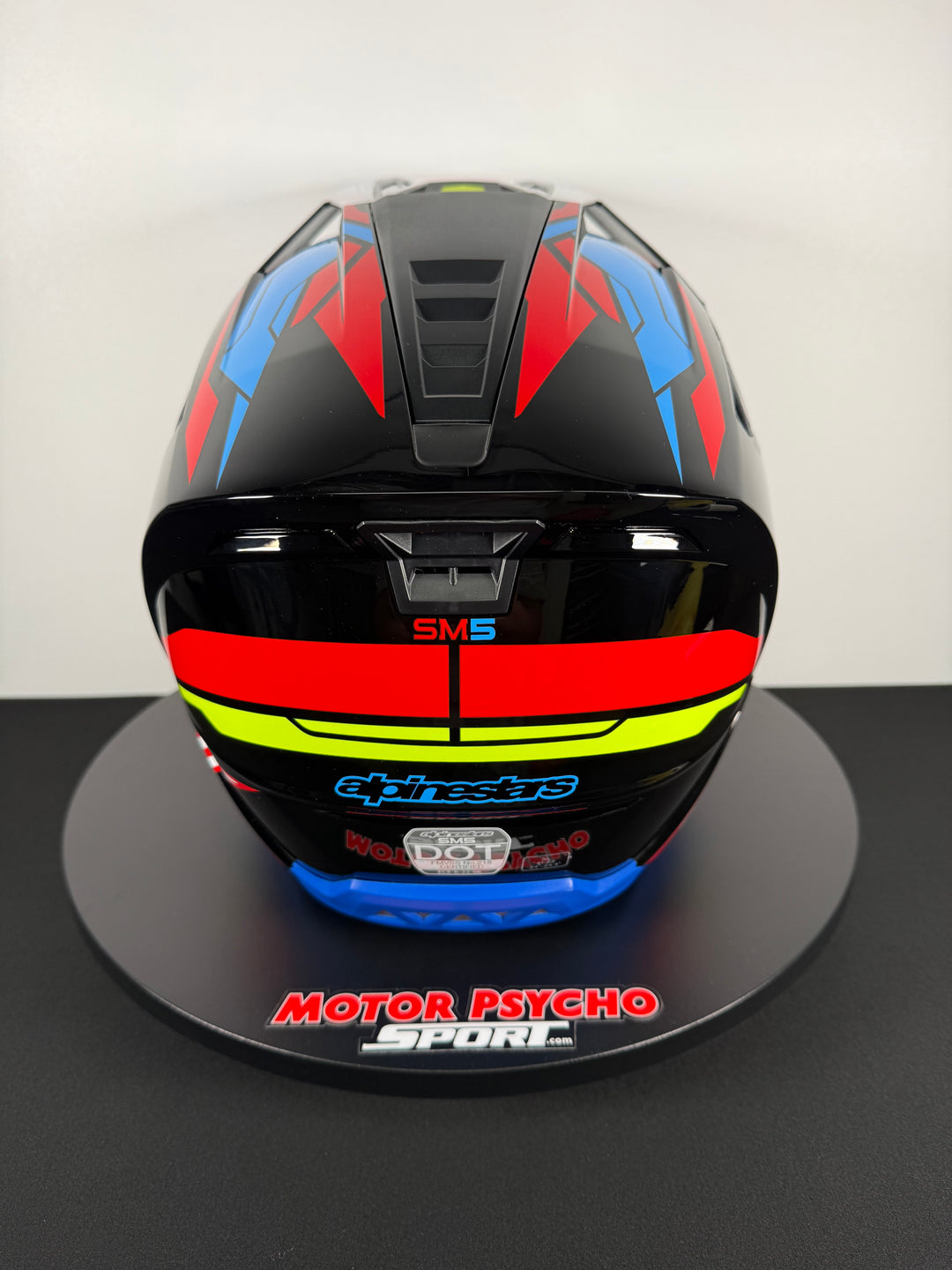 Alpinestars S-M5 Action 2 Helmet Black/Yellow Fluo/Bright Red Glossy - Size XL - OPEN BOX