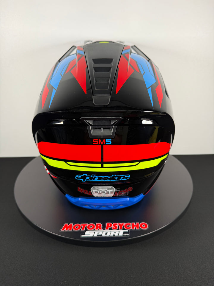 Alpinestars S-M5 Action 2 Helmet Black/Yellow Fluo/Bright Red Glossy - Size XL - OPEN BOX