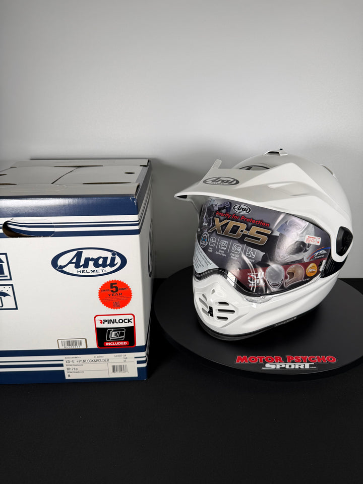 Arai XD-5 Helmet - Gloss White - Size Medium - OPEN BOX - FINAL SALE / NO RETURNS