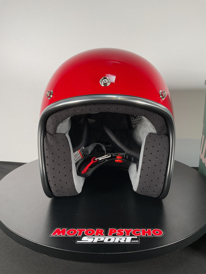 Biltwell Bonanza Helmet Gloss Blood Red - Size Small - Used Like New