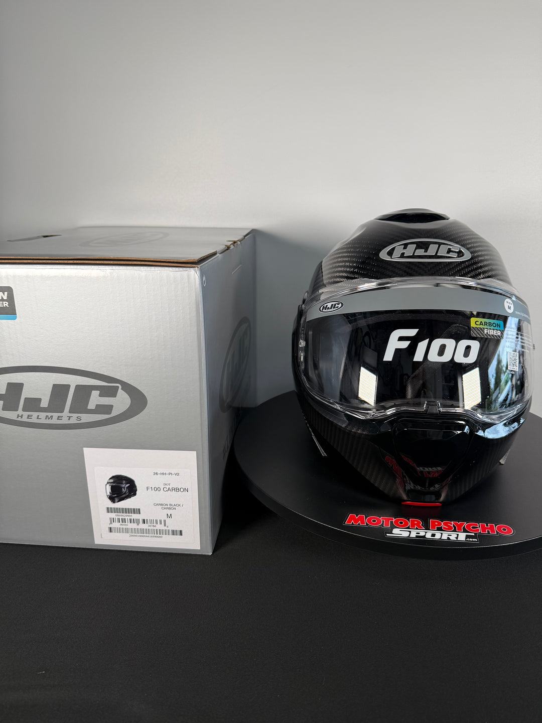 HJC F100 CARBON MODULAR HELMET - BLACK - Size M - OPEN BOX