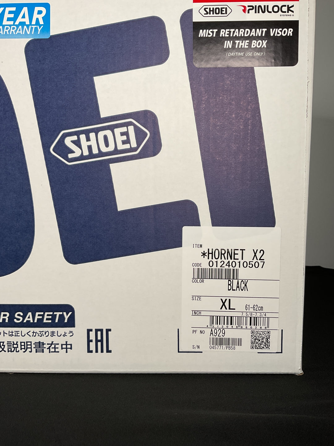 Shoei Hornet X2 Adventure Helmet - Black - Size XL - Used Open Box