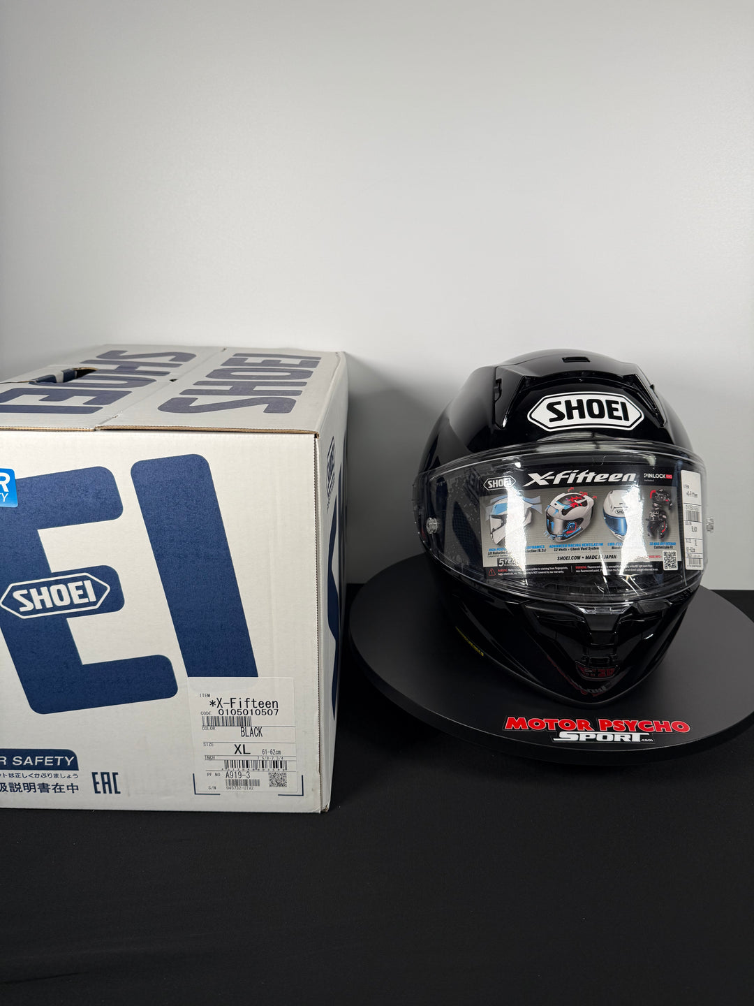 Shoei X-15 Helmet - Gloss Black - Size XL - USED / OPEN BOX