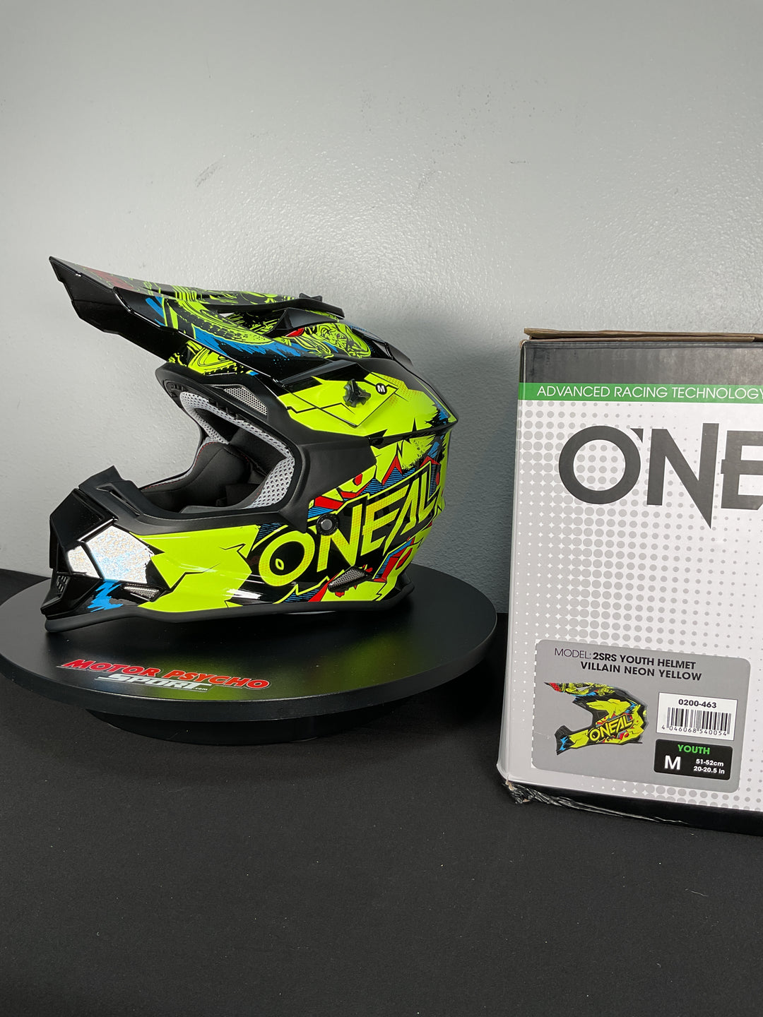 O'Neal 2 SRS Youth Villain Helmet Neon Yellow - Size M - Used Like New
