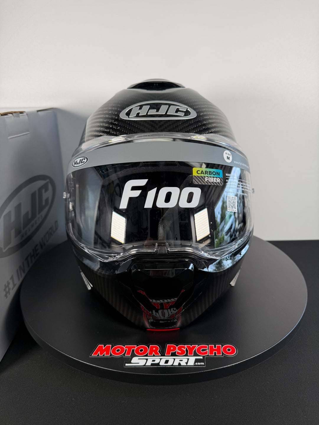 HJC F100 CARBON MODULAR HELMET - BLACK - Size M