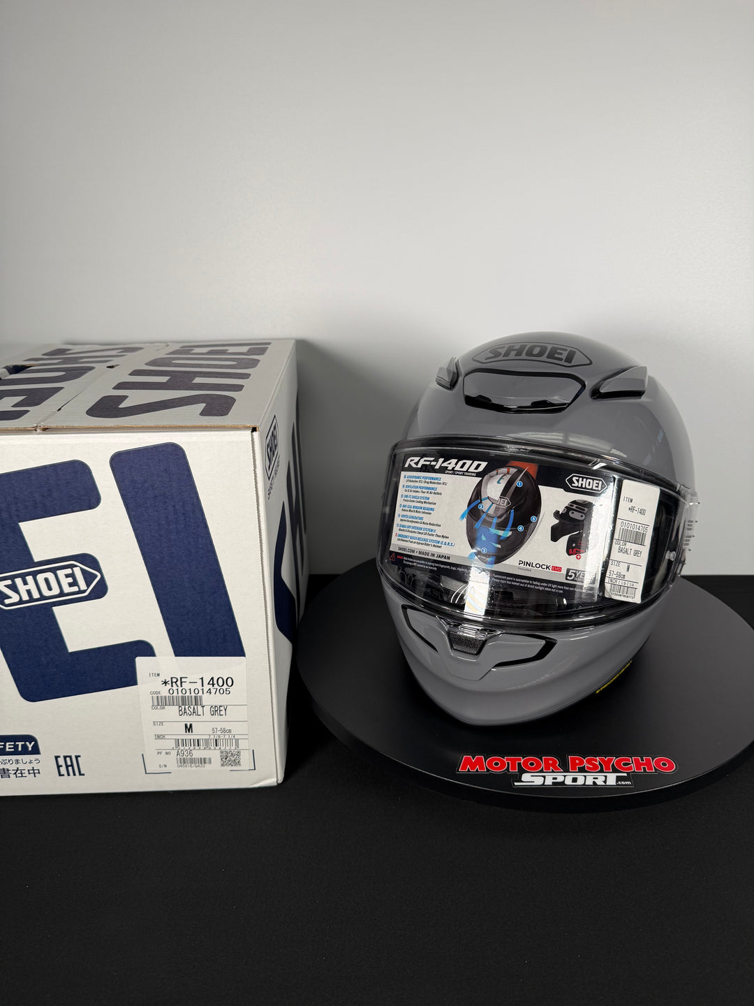 Shoei RF-1400 Helmet - Gloss Basalt Gray - Size M - USED / OPEN BOX #2