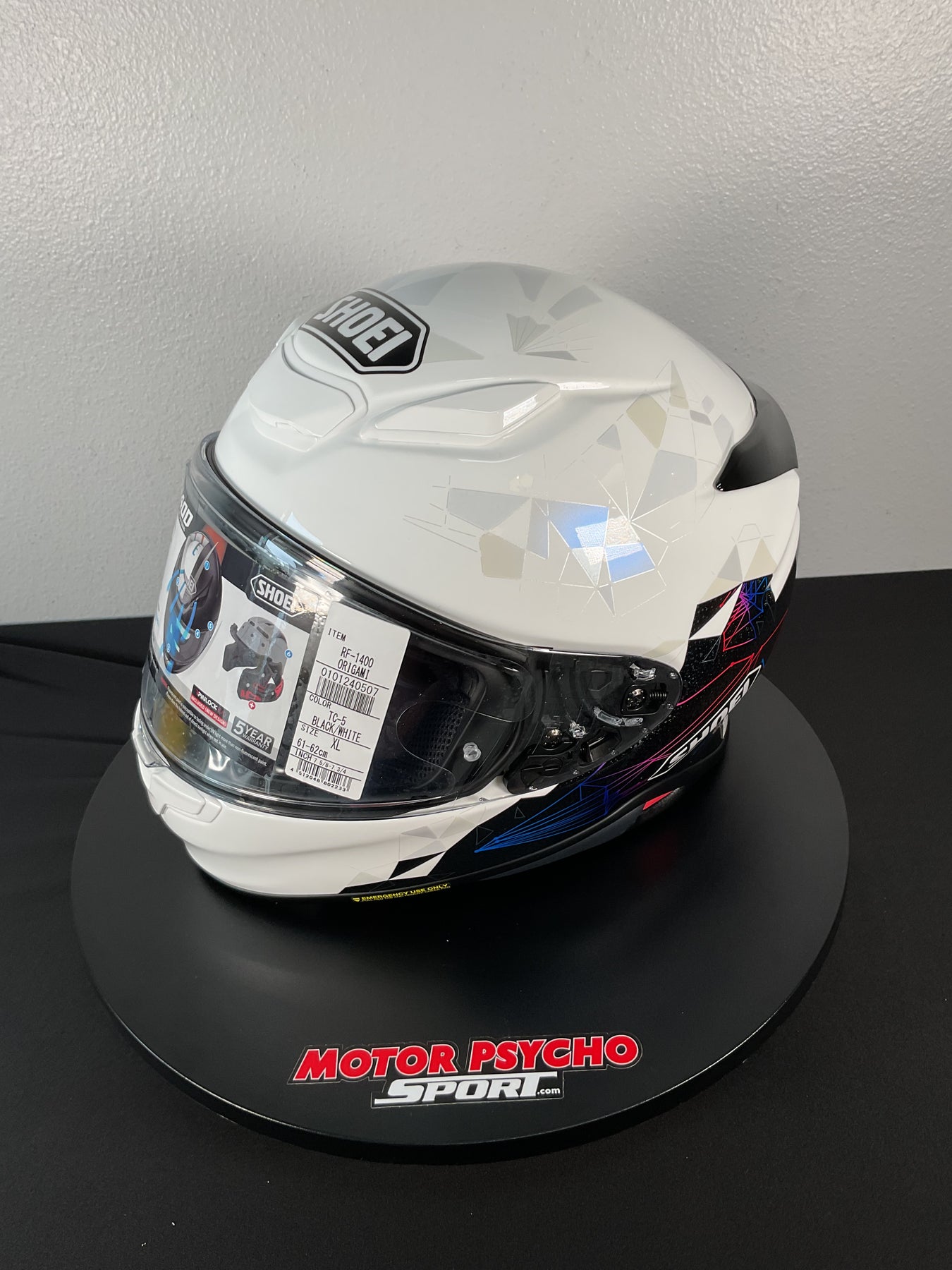 Shoei RF-1400 Origami Helmet - TC-5 White/Black - Size XL