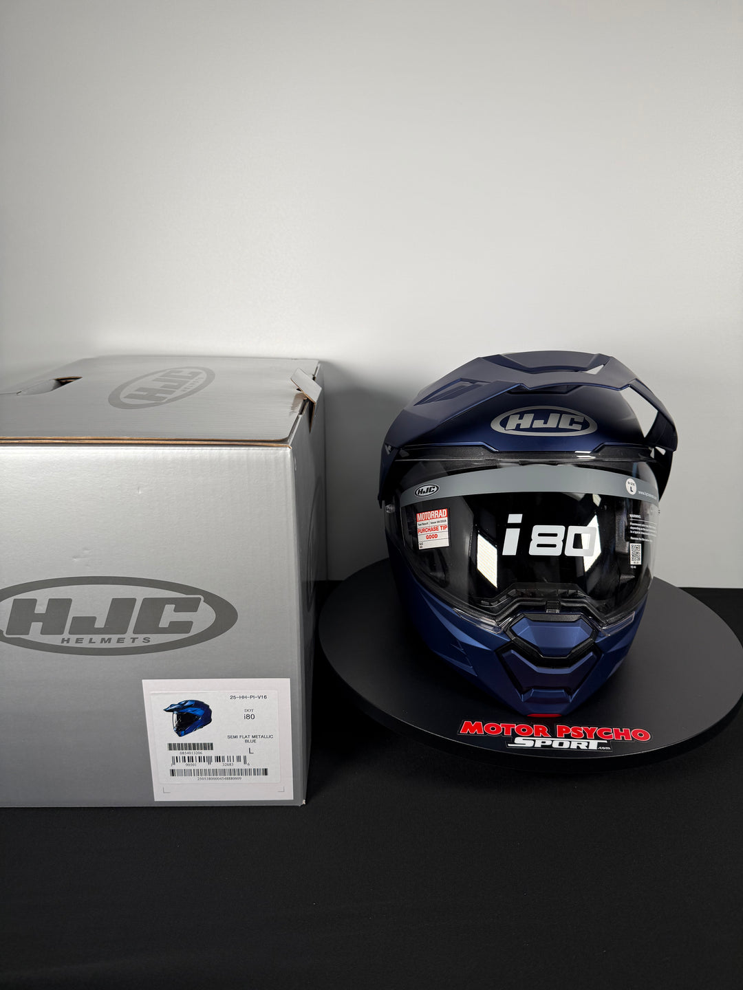 HJC i80 ADVENTURE MODULAR HELMET - SEMI-FLAT METALLIC BLUE - Size L - OPEN BOX