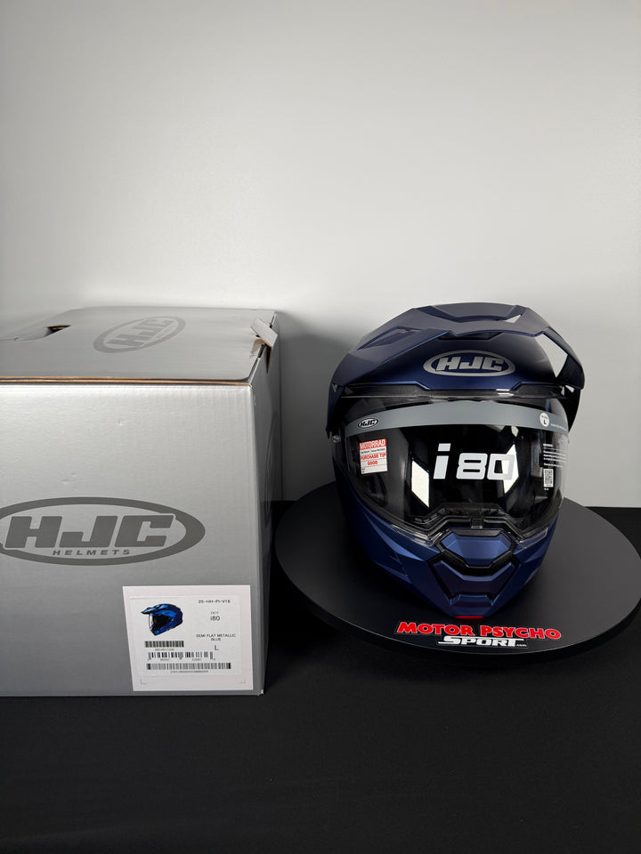HJC i80 ADVENTURE MODULAR HELMET - SEMI-FLAT METALLIC BLUE - Size L - OPEN BOX