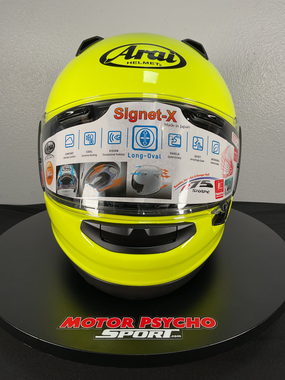 Arai Signet-X Helmet - Fluorescent Yellow - Size XL - Used Like New