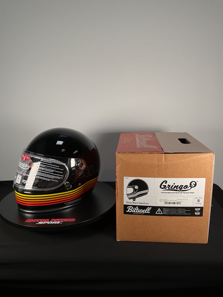 Biltwell Gringo S Helmet with Flip-Down Shield - Gloss Black - Size S - Used Like New