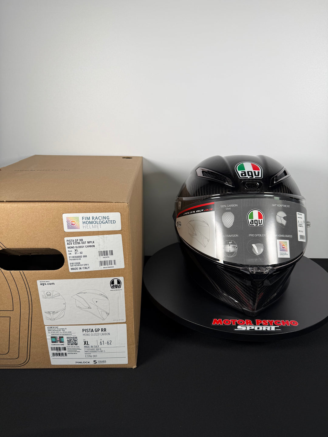 AGV Pista GP RR Mono Glossy Carbon Helmet - Size XL