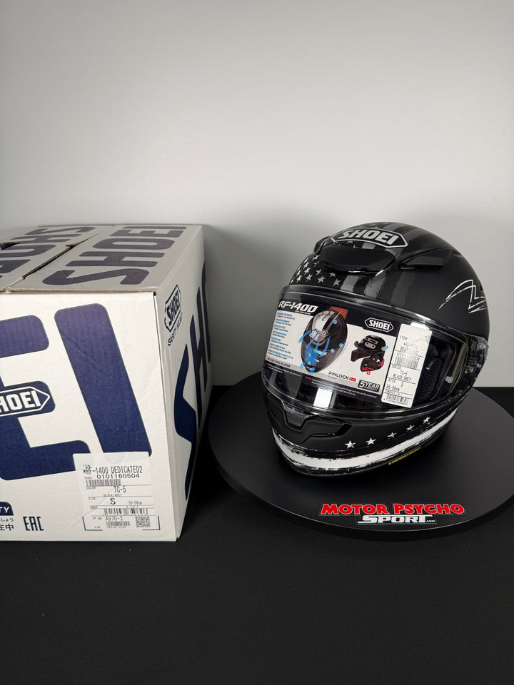 Shoei RF-1400 Dedicated 2 Helmet Matte TC-5 Black/White - Size S - USED / OPEN BOX