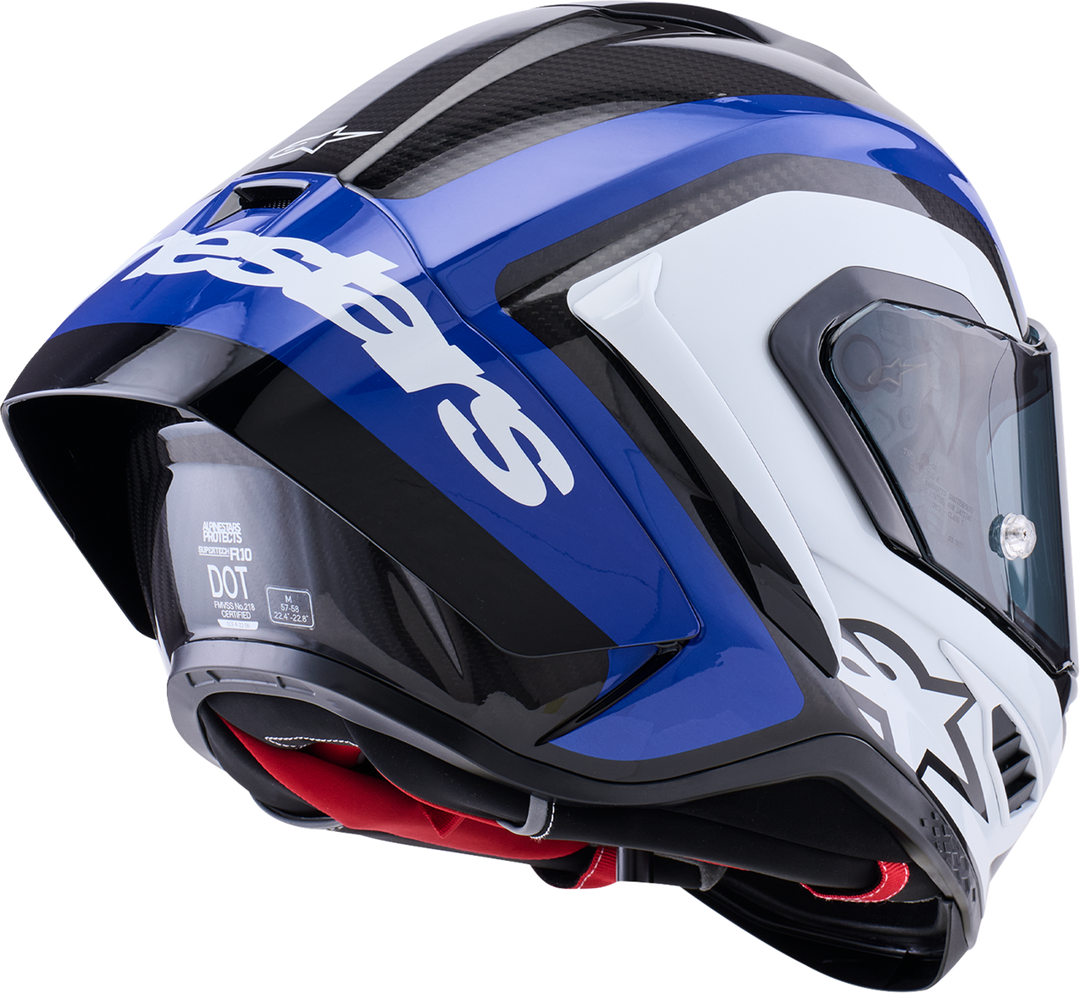 Alpinestars Supertech R10 Arius Helmet -Gloss Black/White/Blue