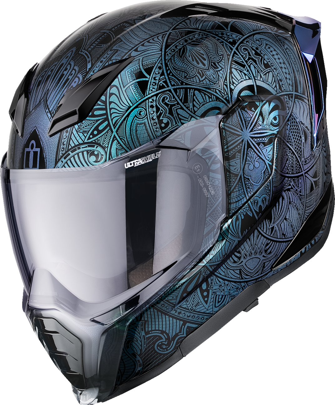 head icon helmet Airframe Pro Aztec Nine Full Face Motorcycle style helmet Icon Threshold Helmet l White