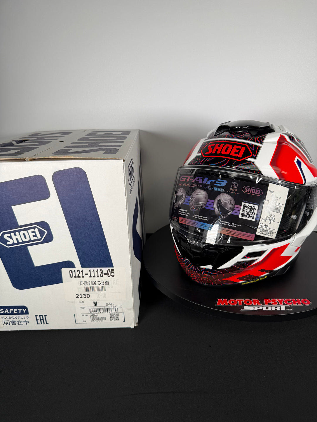 Shoei GT-Air 3 Hike Helmet - TC-10 Red/White/Blue - Size Medium - USED / OPEN BOX - FINAL SALE / NO RETURNS