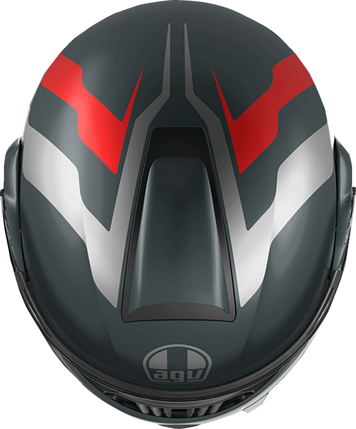 AGV Streetmodular Helmet - Resia Matte Grey/Silver/Red