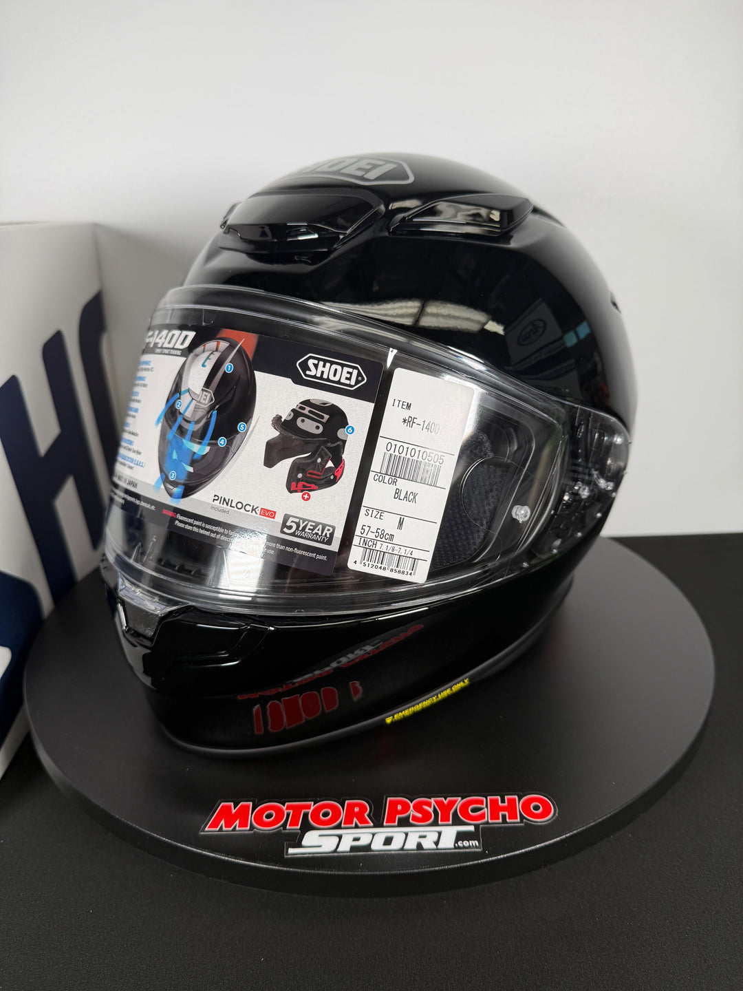 Shoei RF-1400 Helmet - Gloss Black - Size M - USED / OPEN BOX - FINAL SALE / NO RETURNS