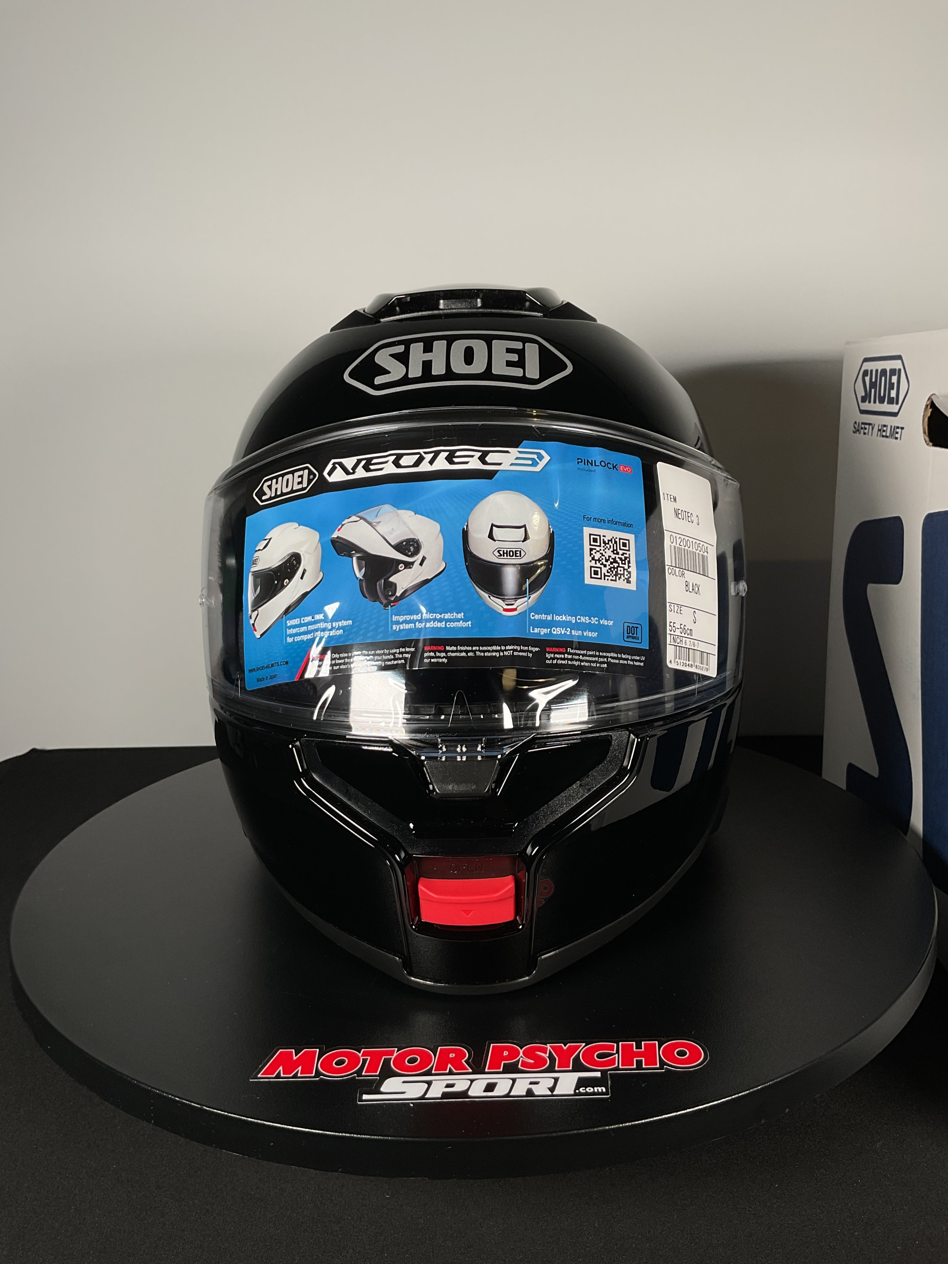 Shoei Neotec 3 Modular Helmet - Gloss Black - Size S - Used Open