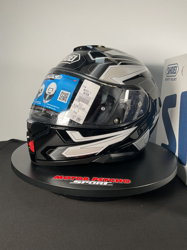 Shoei Neotec 3 Anthem Modular Helmet - TC-5 Black/Silver - Size L - OPEN BOX