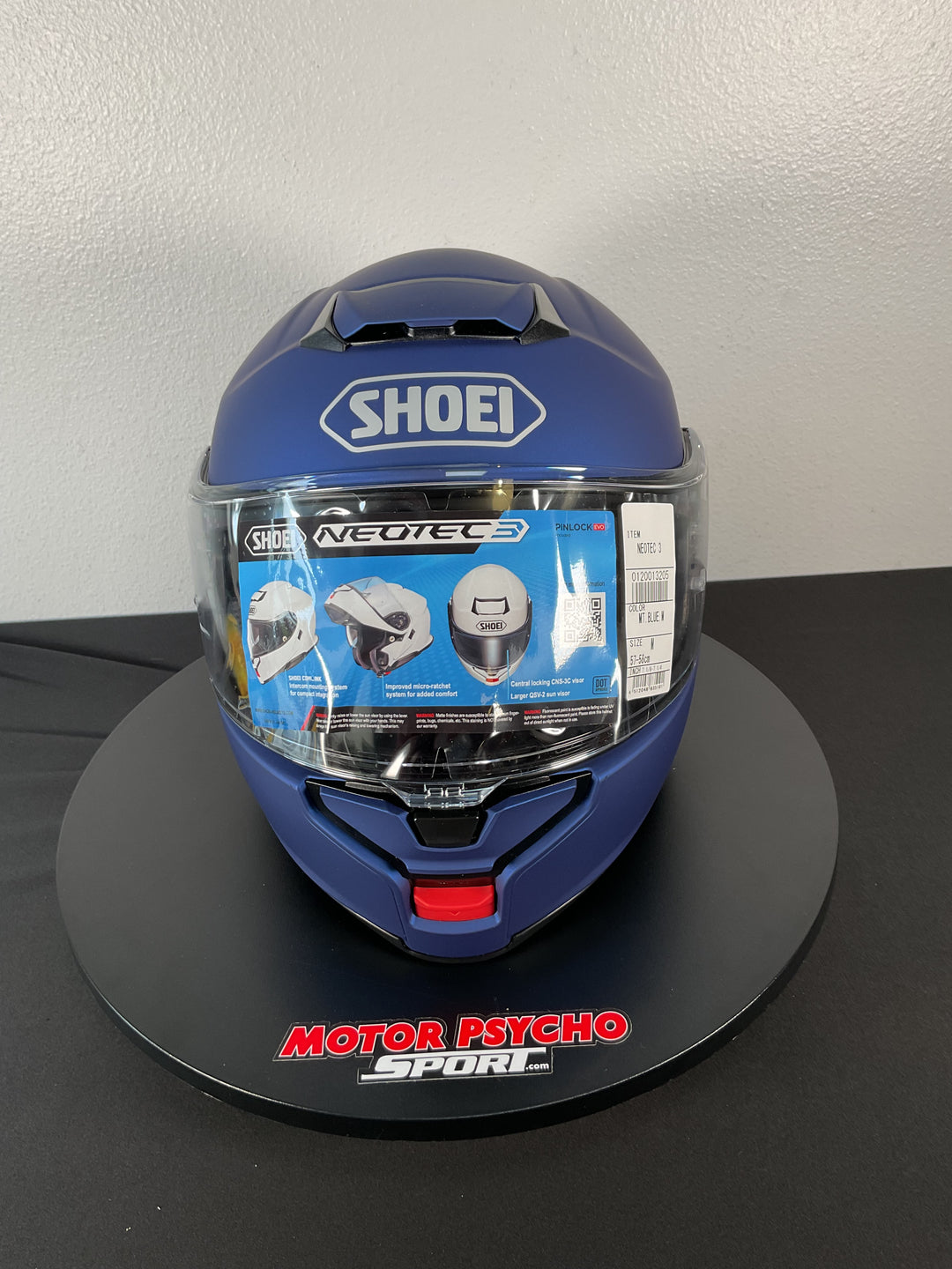 Shoei Neotec 3 Modular Helmet - Matte Blue Metallic - Size Medium - USED / OPEN BOX
