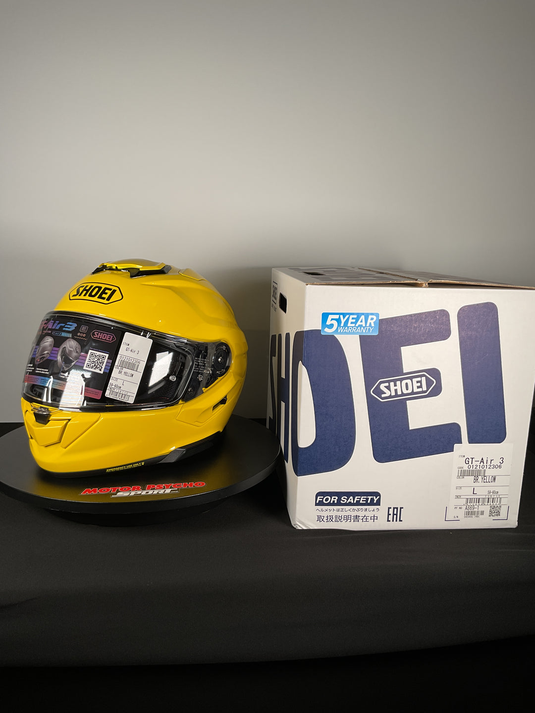 Shoei GT-Air 3 Helmet - Brilliant Yellow - Size L - Used Open Box
