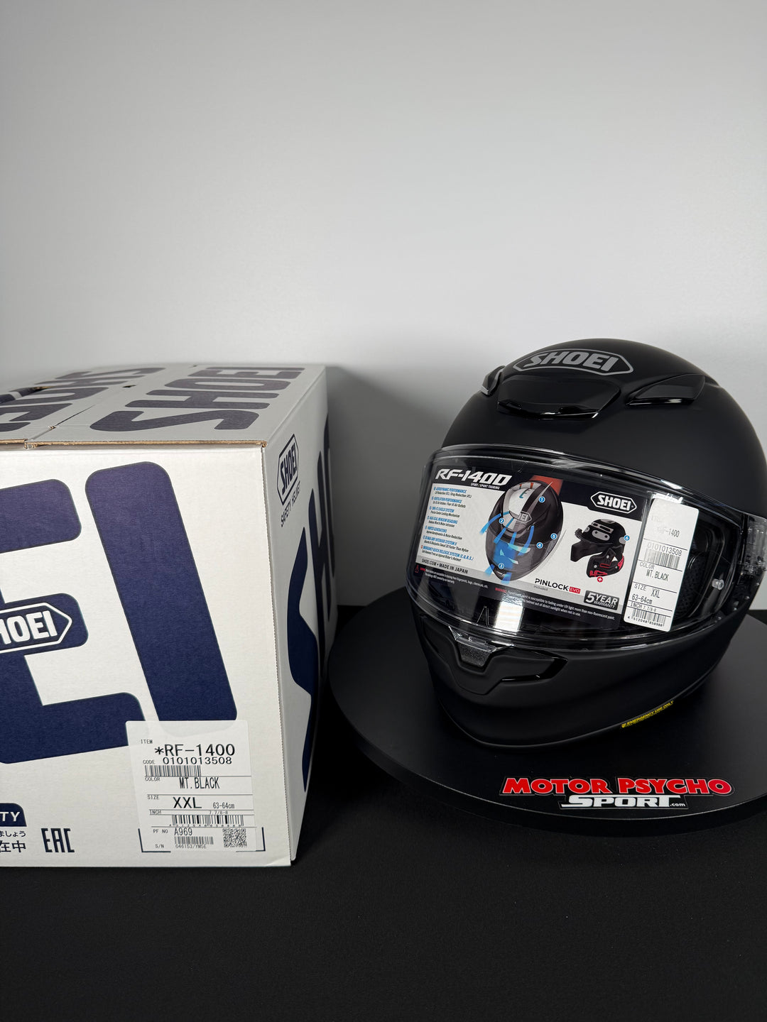 Shoei RF-1400 Helmet - Matte Black - Size XXL - USED / OPEN BOX
