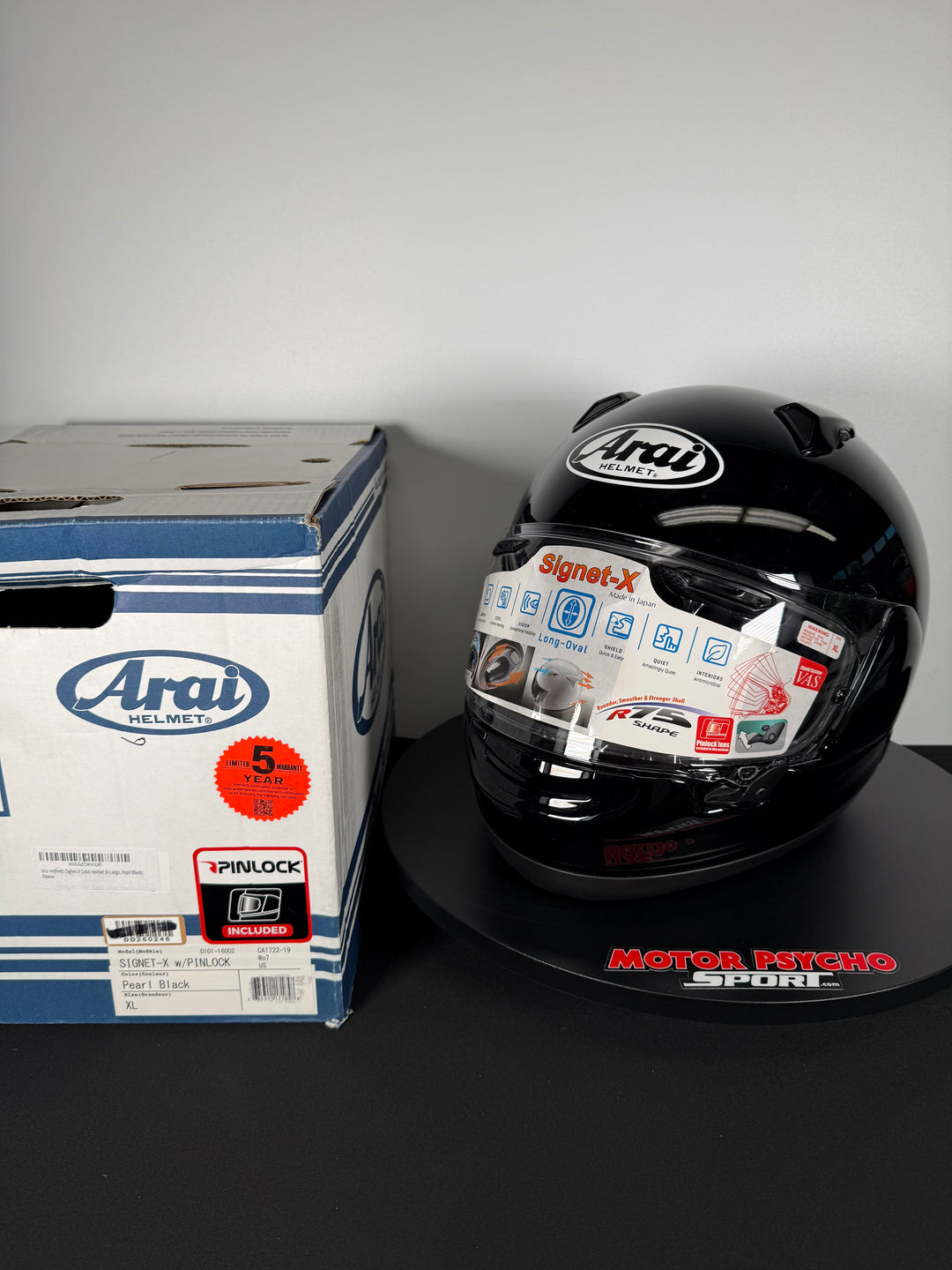 Arai Signet-X Helmet - Pearl Black - Size XL - OPEN BOX - FINAL SALE / NO RETURNS