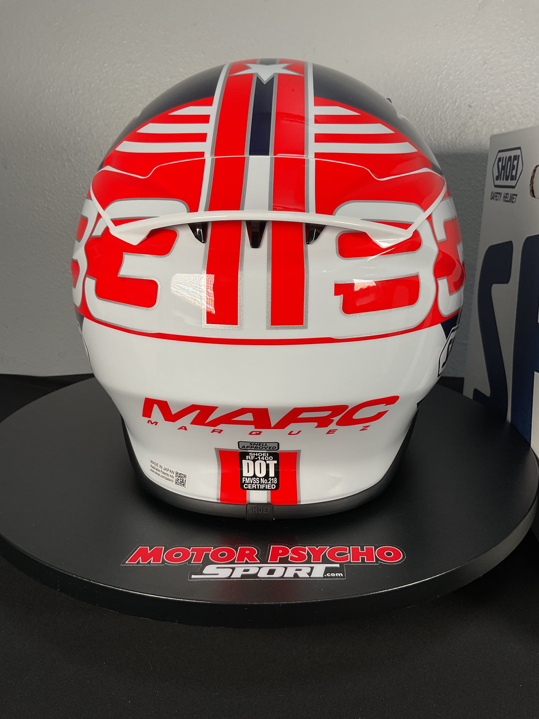 Shoei RF-1400 Marquez American Spirit Helmet - TC-10 Red/White/Blue - Size Large - Used Like New
