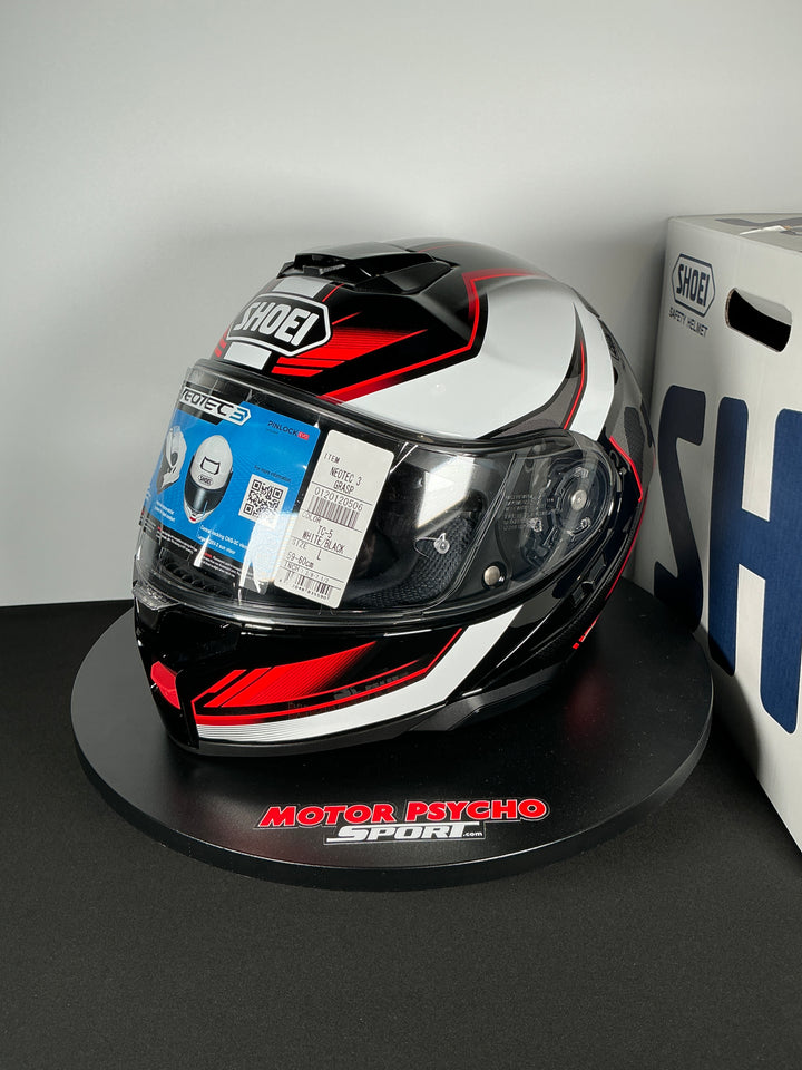 Shoei Neotec 3 Grasp Modular Helmet - TC-5 Black/White/Red - Size Large - USED / OPEN BOX