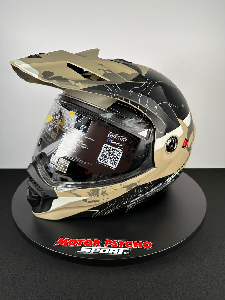 Scorpion Exo EXO-AT960 Modular Helmet Topographic Sand/Black - Size Large - OPEN BOX